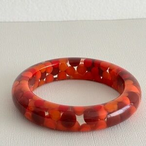 Vibrant Red and Orange Lucite Bubbles Bracelet